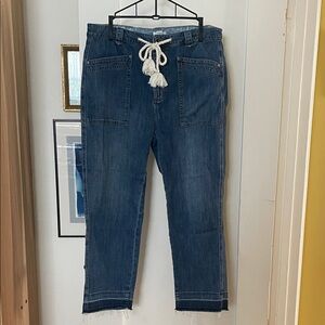 Sundance Relaxed Blue Jeans with Rope Detail